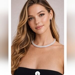 Swarovski Stardust Crystal Choker Necklace Silver Bridal Wedding Sparkle